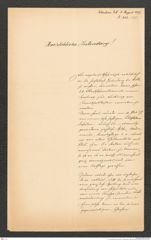 k.k. naturhistorisches Hofmuseum, Intendanzakten 1885-1896 (Hauer), Aktenzahl Z.332/1887, Seite 1